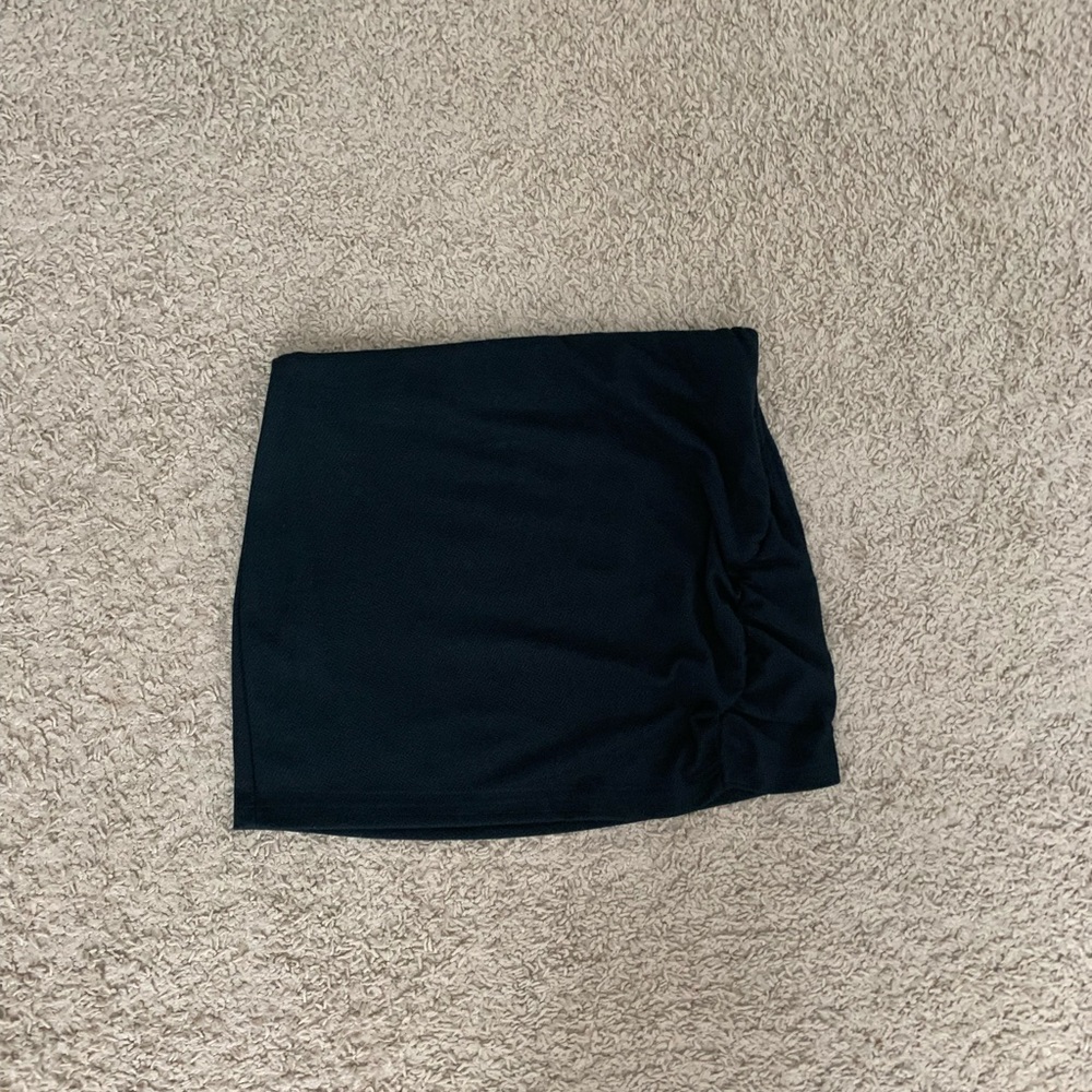 Urban Outfitters Black Fabric Side Scrunched Skirt
